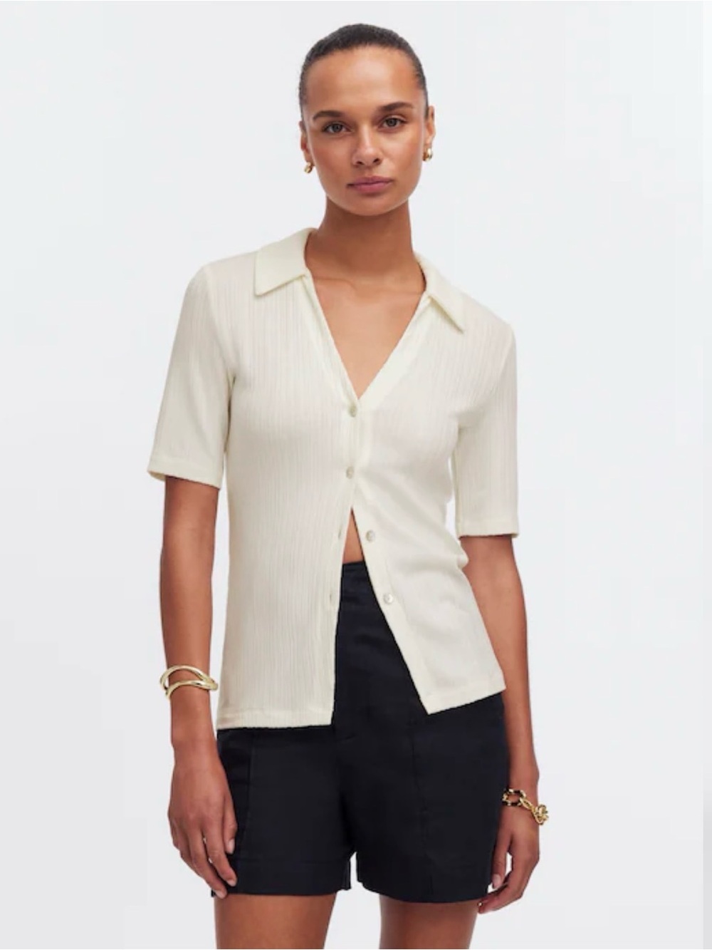 Madewell Cutaway Hem Polo Top